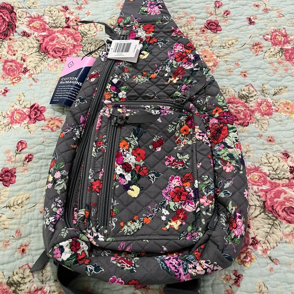 Vera Bradley Sling Backpack Hope Blooms NWT